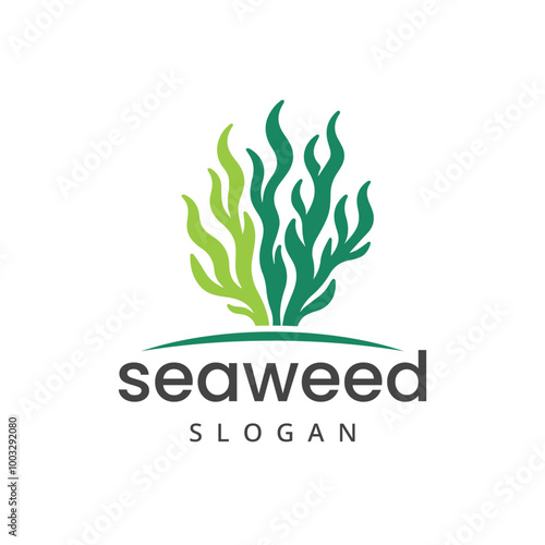 Seaweed logo design element isolated on white background