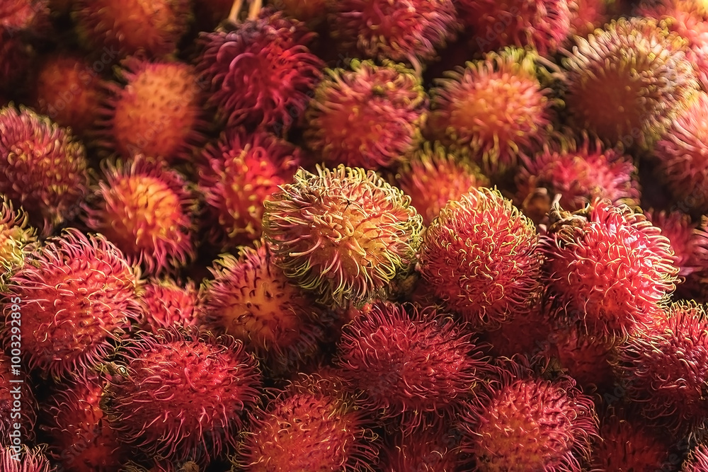 Lots of rambutan tasty and juicy. Background of rambutan