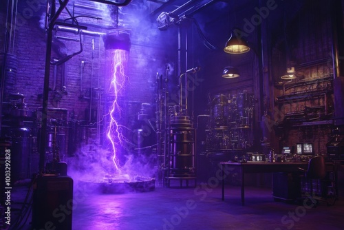 Mad scientists laboratory, with copy space