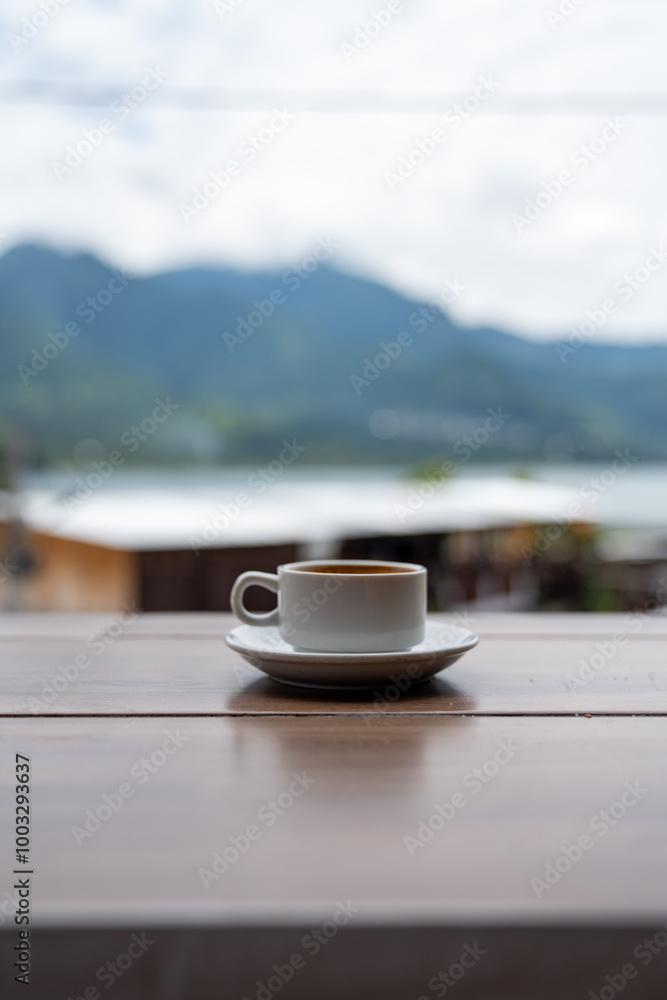 close up capture of hot black coffee in rustic coffee shop in south america close up capture of hot black coffee in rustic coffee shop in south america