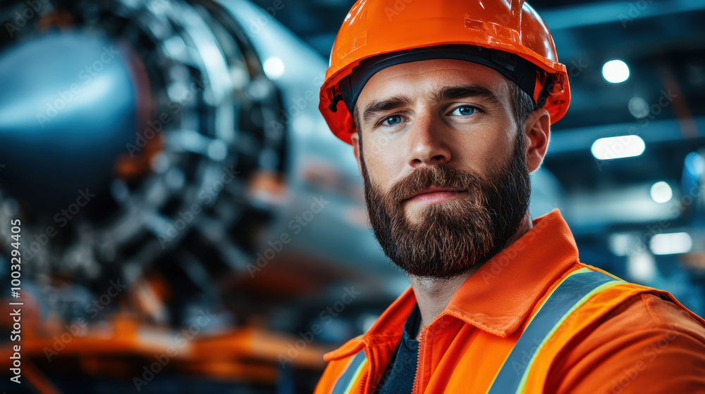 A focused engineer wearing an orange safety helmet at an industrial site, showcasing professionalism and dedication to work. A focused engineer wearing an orange safety helmet at an industrial site, showcasing professionalism and dedication to work.