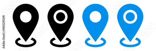 Location icon set, Map pin place marker. location pointer icon symbol in flat style. Location pin icon, Navigation sign
