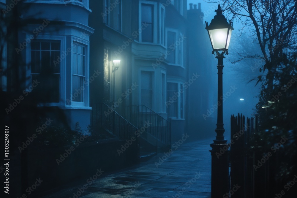Victorian terraced houses, with copy space