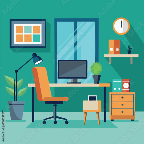 vector illustration of office furniture