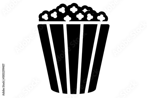 Popcorn Silhouette Icon Transparent Background Clipart - Vector Illustration