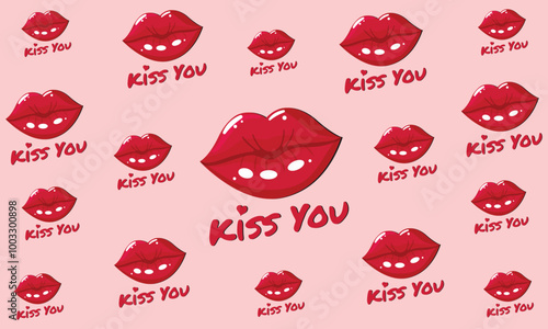 red lips  wallpaper design vector illustration