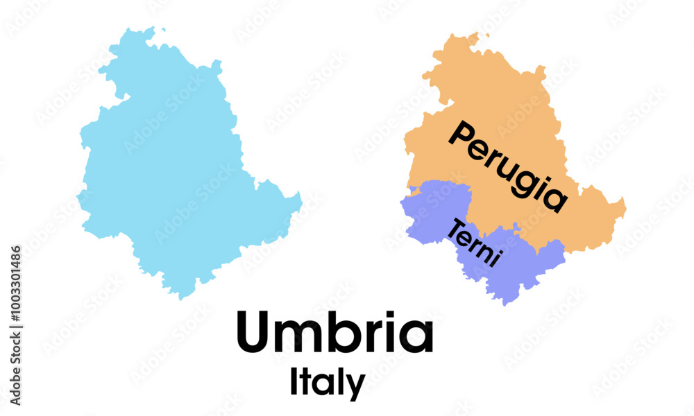Obraz premium umbria italy map