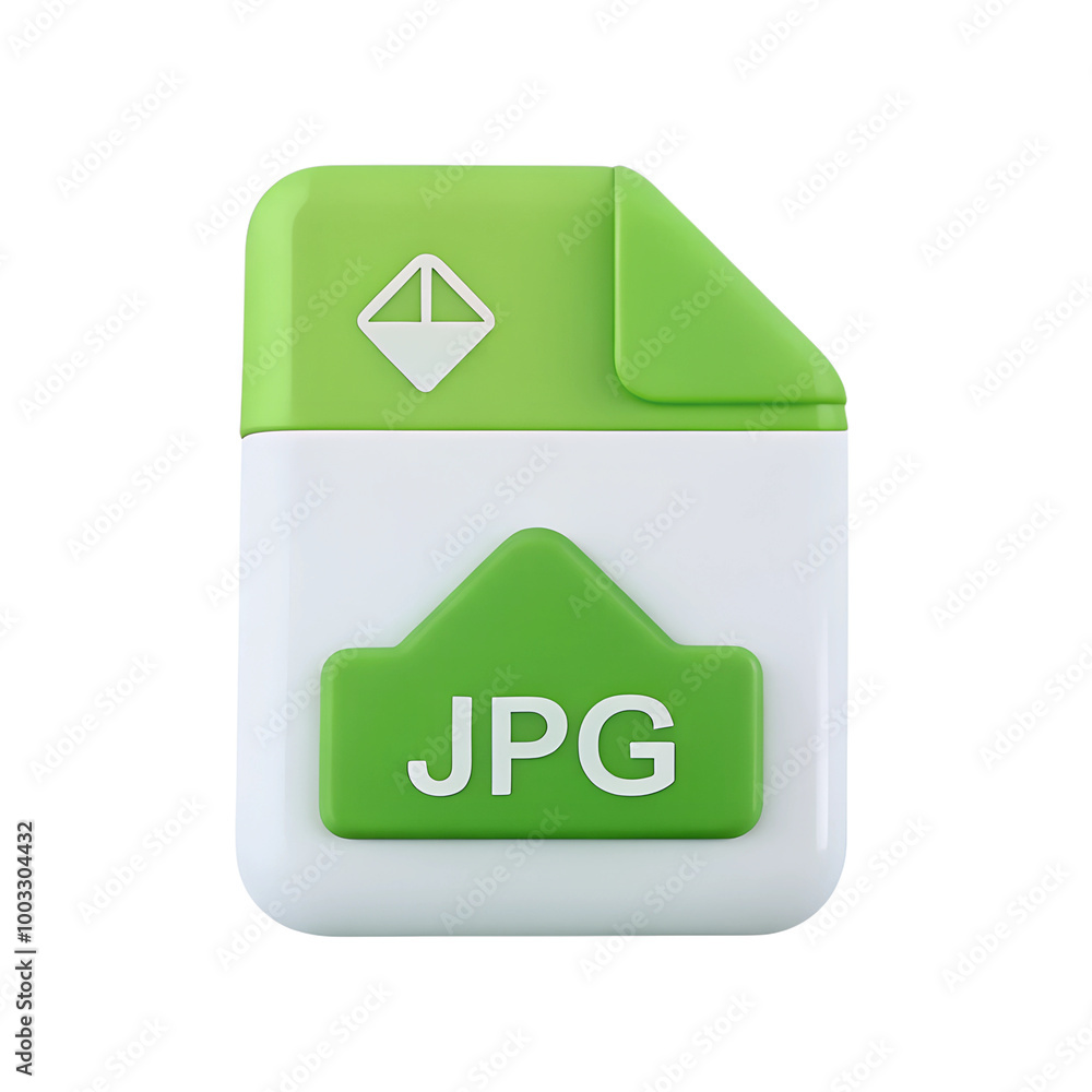 3D Green JPG File Icon 3D Green JPG File Icon