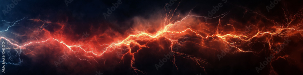 Red Lightning on a Black Background Red Lightning on a Black Background