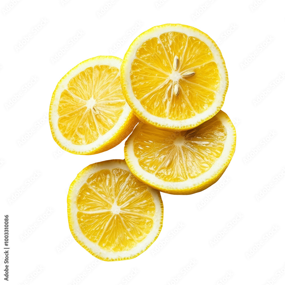 Fresh Lemon Slices Isolated Fresh Lemon Slices Isolated