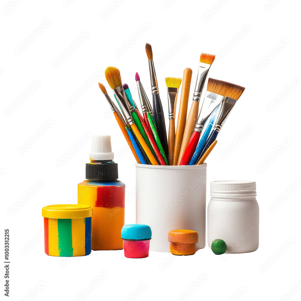 Paint Brushes and Paints in a Jar Paint Brushes and Paints in a Jar