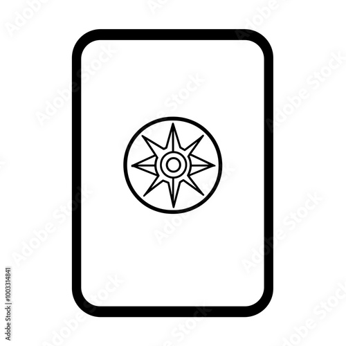 The design showcases a card with a minimalist compass or tarot icon, highlighting concepts of navigation and direction. Ideal for various applications in user interfaces. affirmation card.