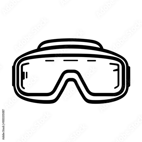 This vector icon depicts a pair of reality glasses, illustrating innovative technology designed for immersive experiences in various digital landscapes