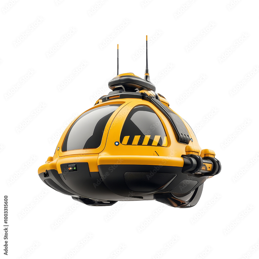 Futuristic Yellow Hovercraft Futuristic Yellow Hovercraft