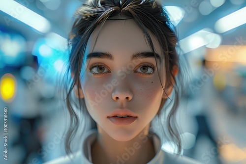 Digital Portrait of a Young Woman