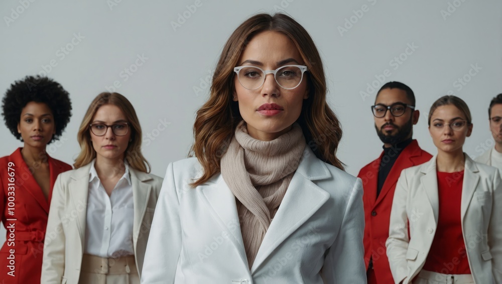 stylish woman in white coat stylish woman in white coat