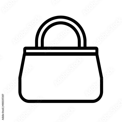 This design features a minimalist line illustration of a black bag, ideal for icons in digital platforms, branding, and merchandising needs