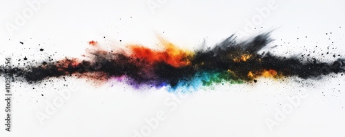 Colorful powder explosion on white background