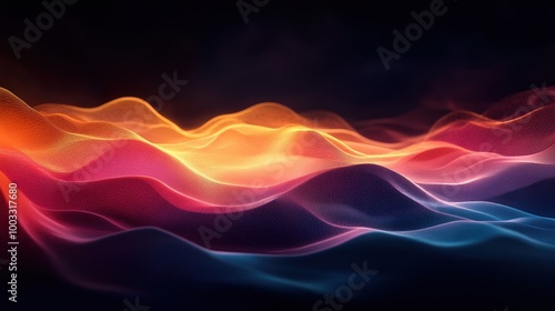 Energetic Color Wave Abstract Background with Grainy Texture in 3D Rendering | Vibrant Glow in Ultra HD 8K Quality