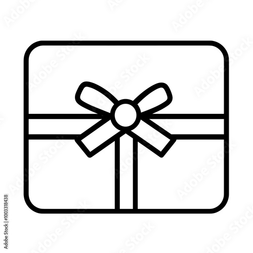 A minimalistic design showcasing a gift box adorned with a ribbon, representing gift-giving occasions like birthdays, holidays, and celebrations