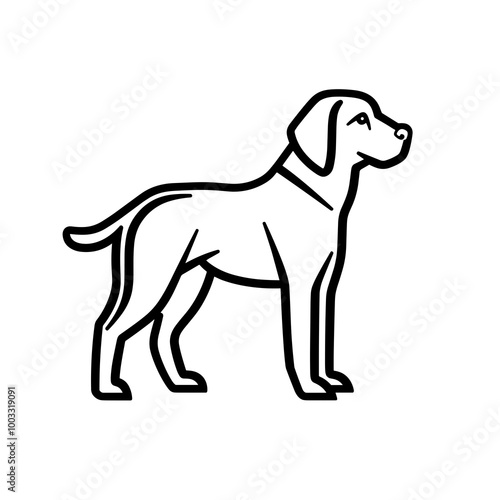 Wallpaper Mural This vector icon features a sleek, simple design of a dog standing upright, ideal for use in pet-themed graphics or applications, conveying a friendly canine presence Torontodigital.ca