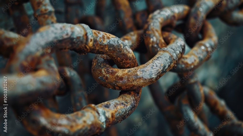 Rusty Metal Chain Links Close-Up Texture Rusty Metal Chain Links Close-Up Texture