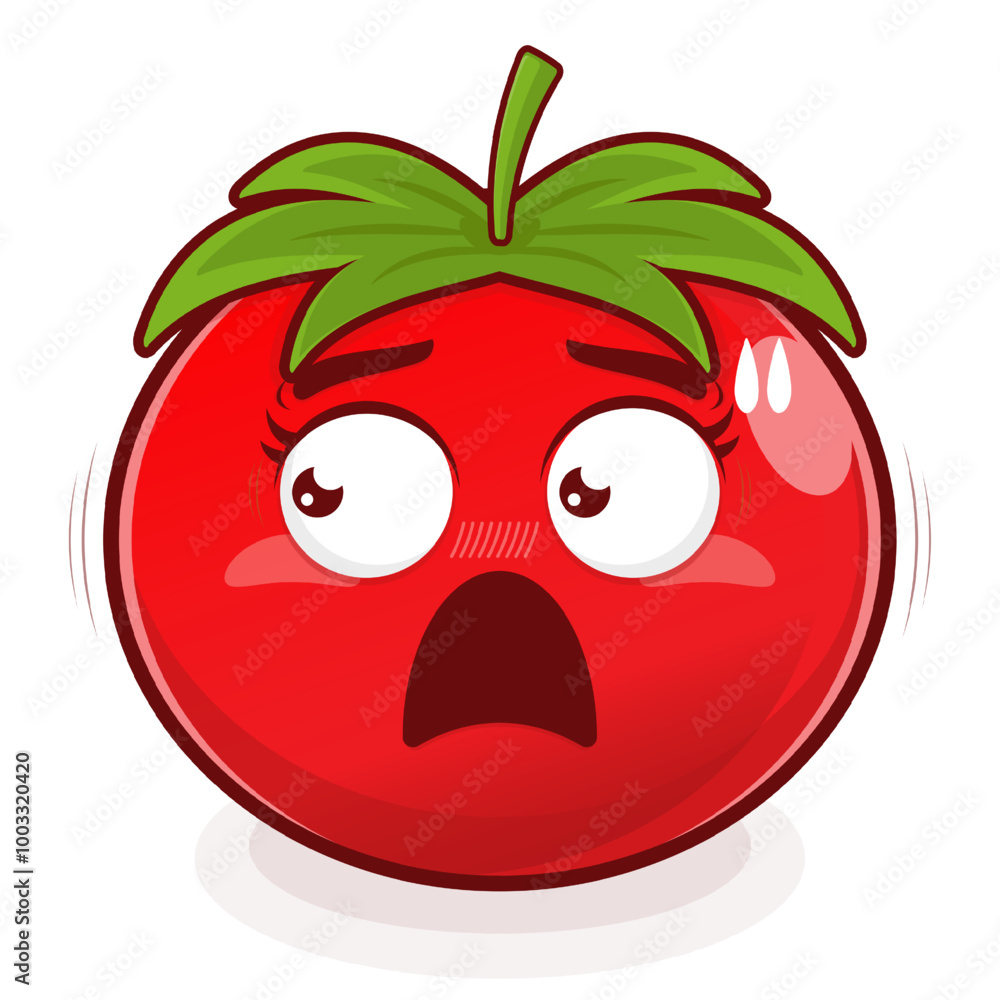 tomato surprised face cartoon cute tomato surprised face cartoon cute