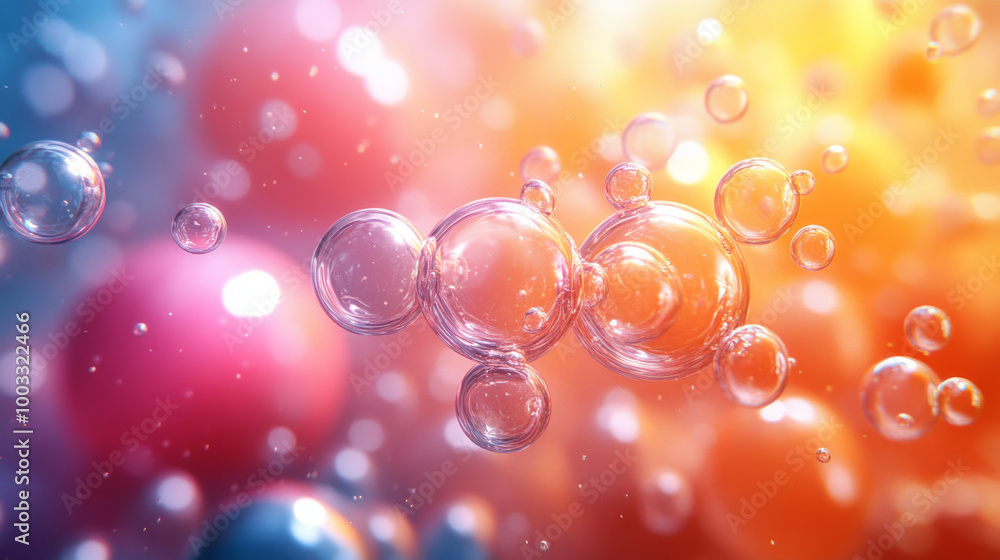 Abstract colorful background with shiny bubbles. Abstract colorful background with shiny bubbles.