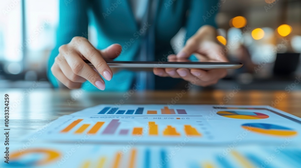 A close-up of hands pointing at a marketing strategy on a tablet during a consultation, tablet marketing strategy, business meeting A close-up of hands pointing at a marketing strategy on a tablet during a consultation, tablet marketing strategy, business meeting