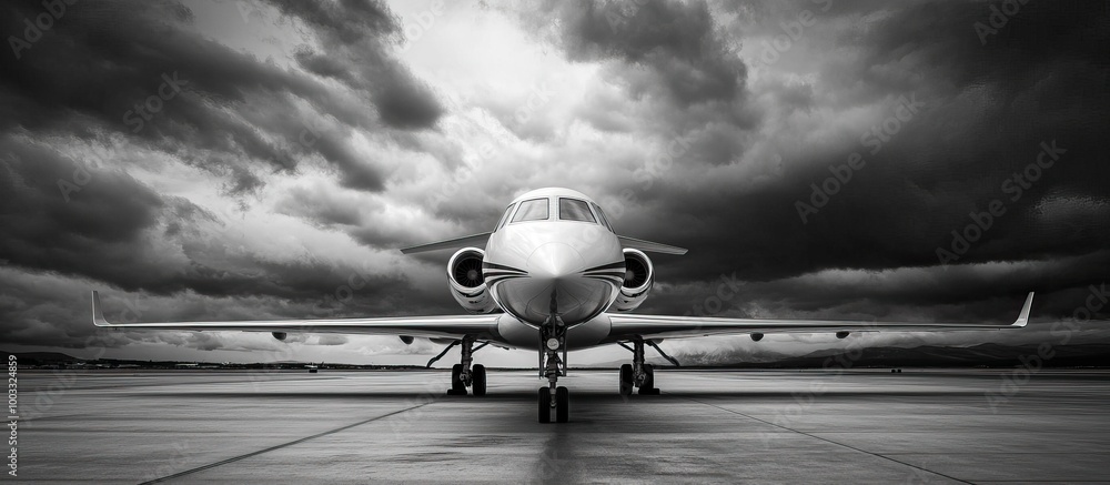 Private Jet on Runway Private Jet on Runway