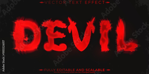 Devil text effect, editable horror and scary text style