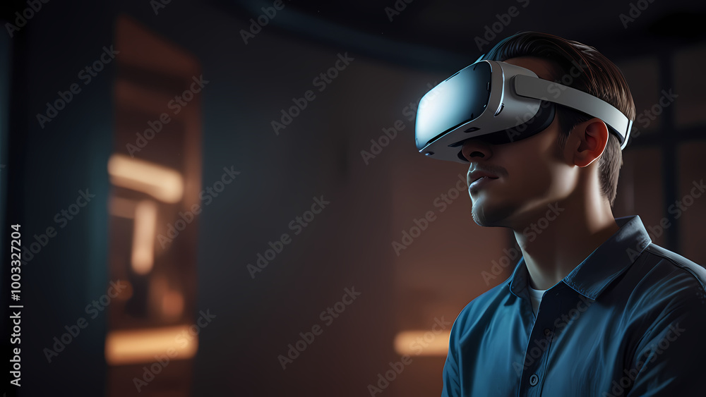 scene where someone is fully immersed in a virtual reality (VR) experience scene where someone is fully immersed in a virtual reality (VR) experience