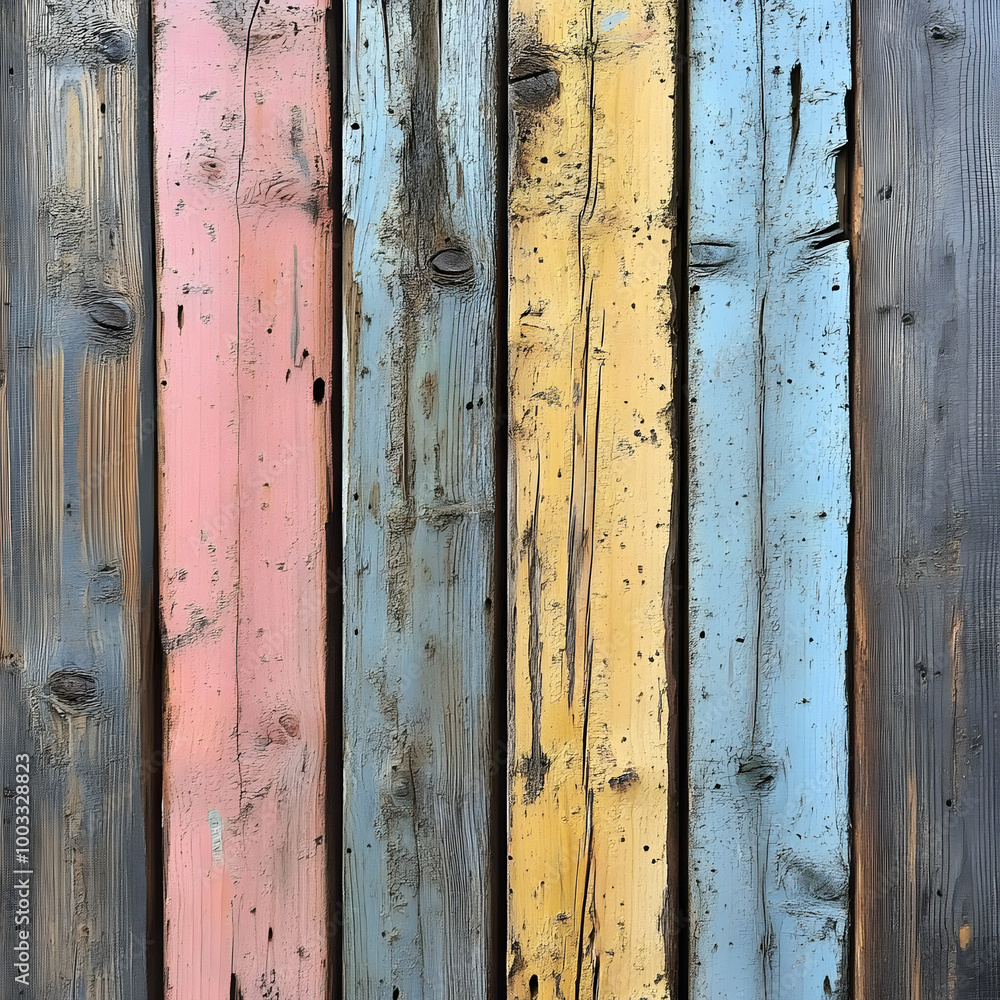 Naklejka premium Rustic Wooden Panel Background - Weathered Wood Texture