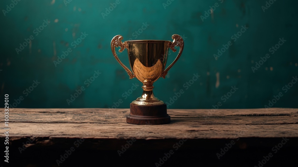 Prestigious Golden Trophy Representing Success Prestigious Golden Trophy Representing Success