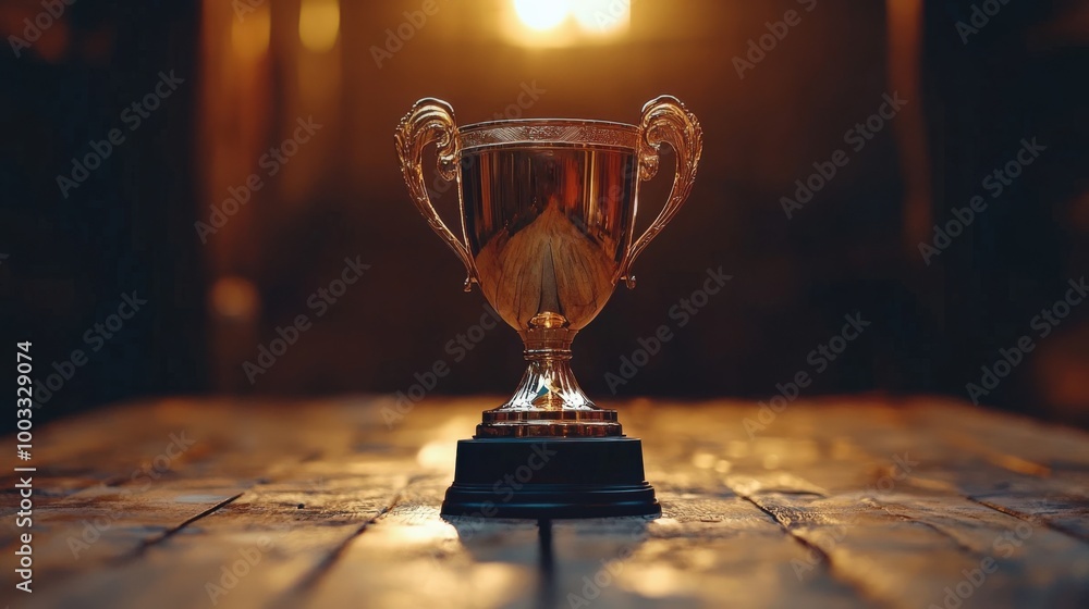 Victorious Trophy Representing Achievement Victorious Trophy Representing Achievement