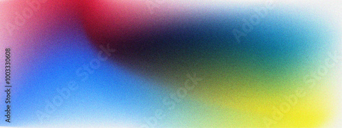 Sky Blue, Rose Pink, Crimson Red, Aqua Blue, Deep Charcoal, and Lemon-Yellow Gradient Background Vintage Grain & Glitter Texture Soft Noise Effect Retro Metallic Shine with Ombre Blend for Digital Art