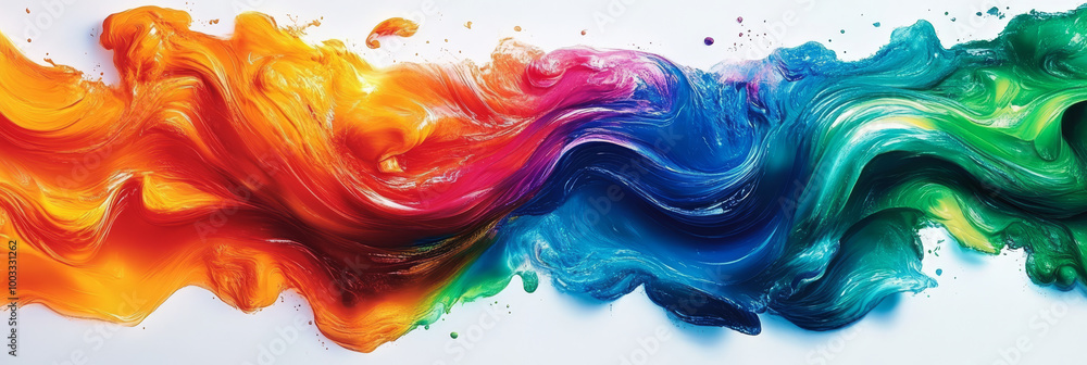 Abstract colorful paint swirls on white background. Abstract colorful paint swirls on white background.