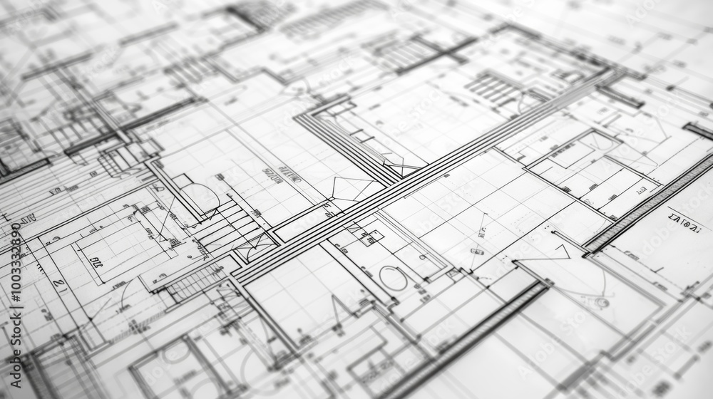 Detailed Architectural Blueprint Schematic with Technical Drawings and Designs Detailed Architectural Blueprint Schematic with Technical Drawings and Designs