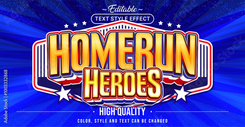 Editable text style effect - Homerun text style theme.