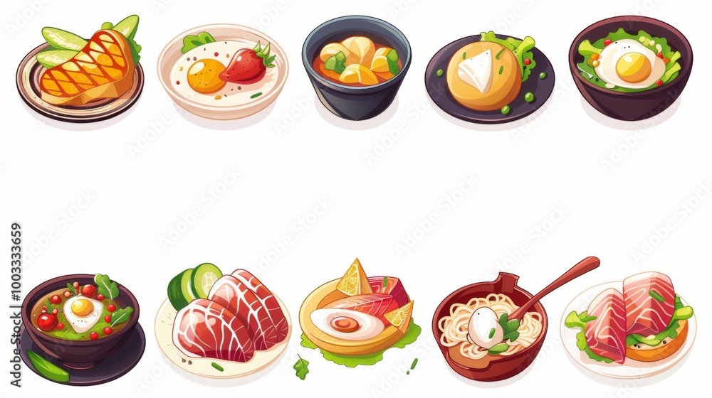 Diverse and Appetizing Dishes Showcasing Culinary Creativity and Nutritional Value Diverse and Appetizing Dishes Showcasing Culinary Creativity and Nutritional Value