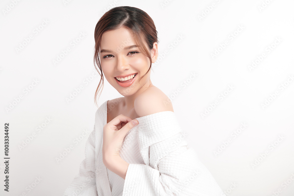 Beautiful young asian woman with clean fresh skin on white background, Face care, Facial treatment, Cosmetology, beauty and spa, Asian women portrait. Beautiful young asian woman with clean fresh skin on white background, Face care, Facial treatment, Cosmetology, beauty and spa, Asian women portrait.