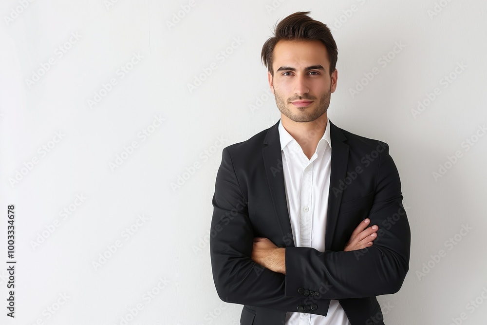 Confident businessman on white background. Handsome male manager in formal business attire. Professional portrait of successful executive in modern office setting. Confident businessman on white background. Handsome male manager in formal business attire. Professional portrait of successful executive in modern office setting.