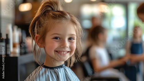 Back-to-School Haircuts: Photograph children getting fresh haircuts, looking sharp and ready for their first day back at school