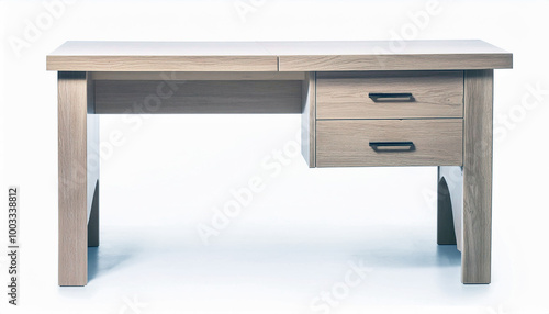 Modern Wooden Desk with Two Drawers