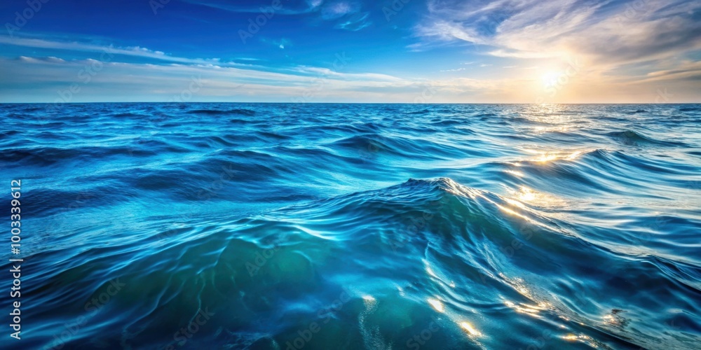 Obraz premium Detailed close-up of sea water with high-resolution textures, sea, water, ocean, marine, liquid, waves, blue,clear, aqua