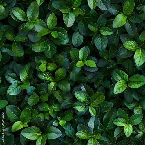 Close-up of a tiny leaf wall, overlapping leaves creating a dense, textured surface, rich greens perfect for eco-friendly themes.