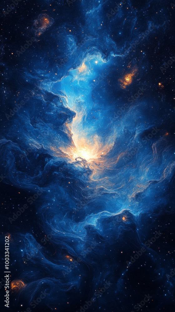 Fototapeta premium A mesmerizing nebula with swirling clouds of gas and dust.