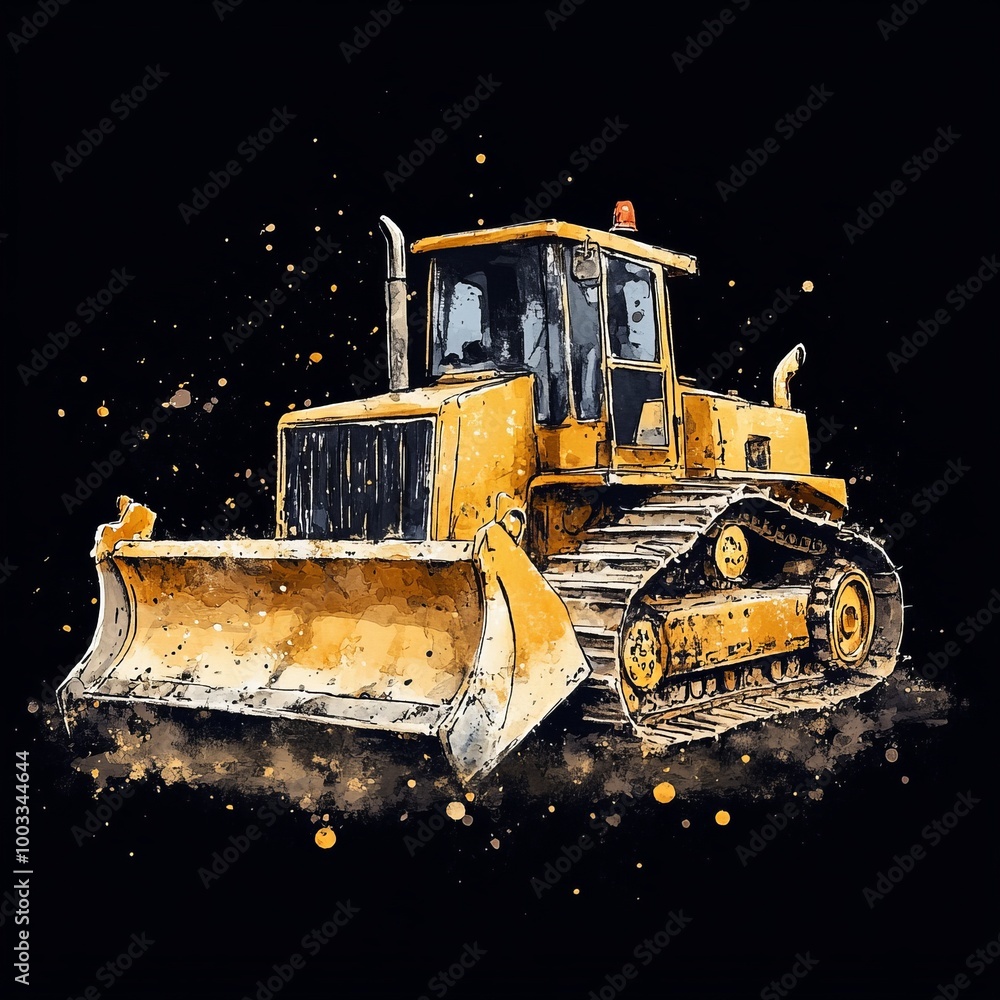Bulldozer Construction Vehicle Illustration Bulldozer Construction Vehicle Illustration