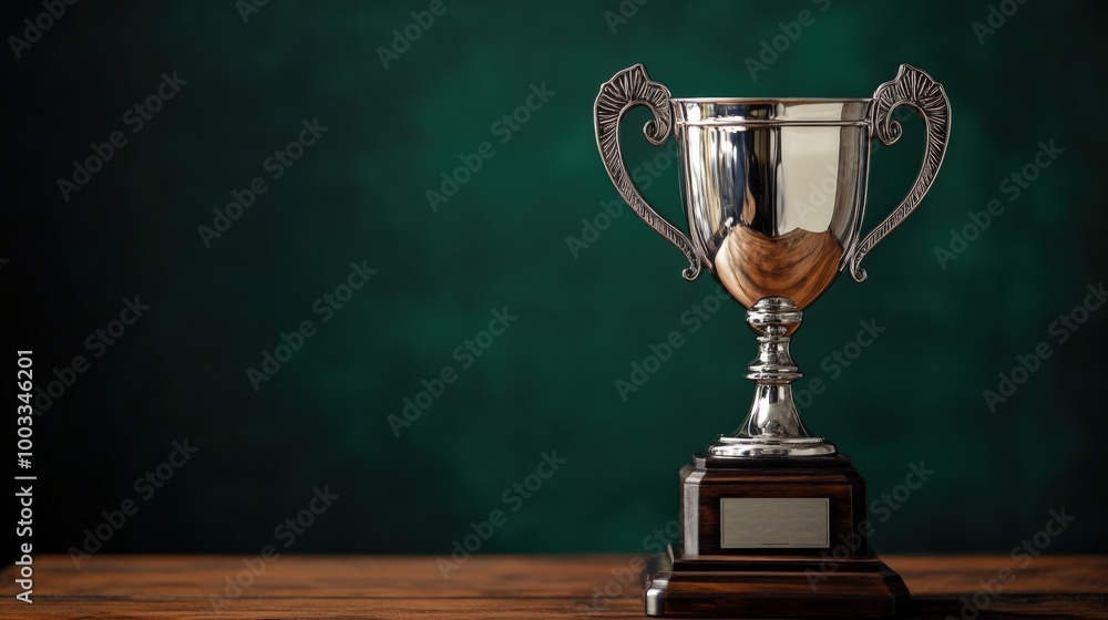Elegant Silver Trophy Representing Achievement Elegant Silver Trophy Representing Achievement