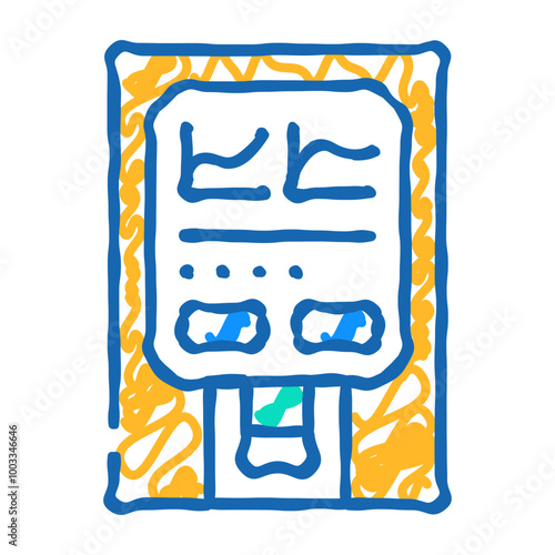 medical analyzer doodle icon sketch vector. medical analyzer sign. isolated symbol illustration